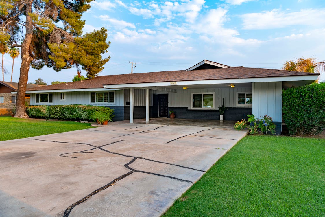 Beautiful home exterior with landscaping