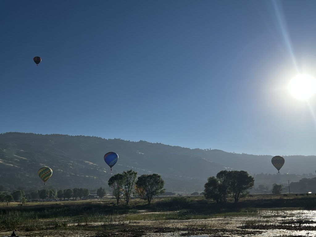 Hot air balloons over the Bear Valley Springs valley